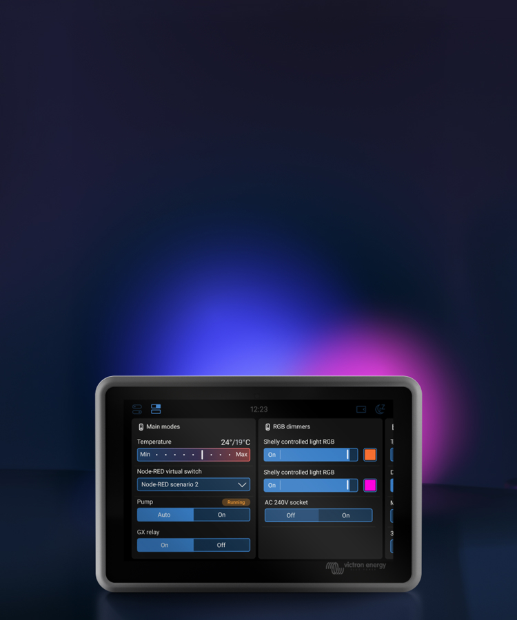 Venus OS πάνελ διακοπτών